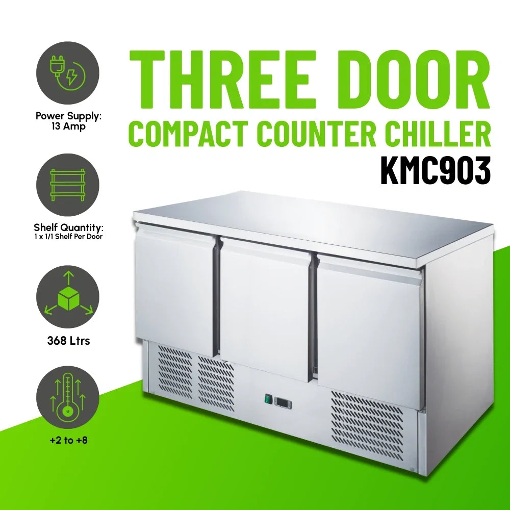 KMC903 3 Door Compact Counter Chiller