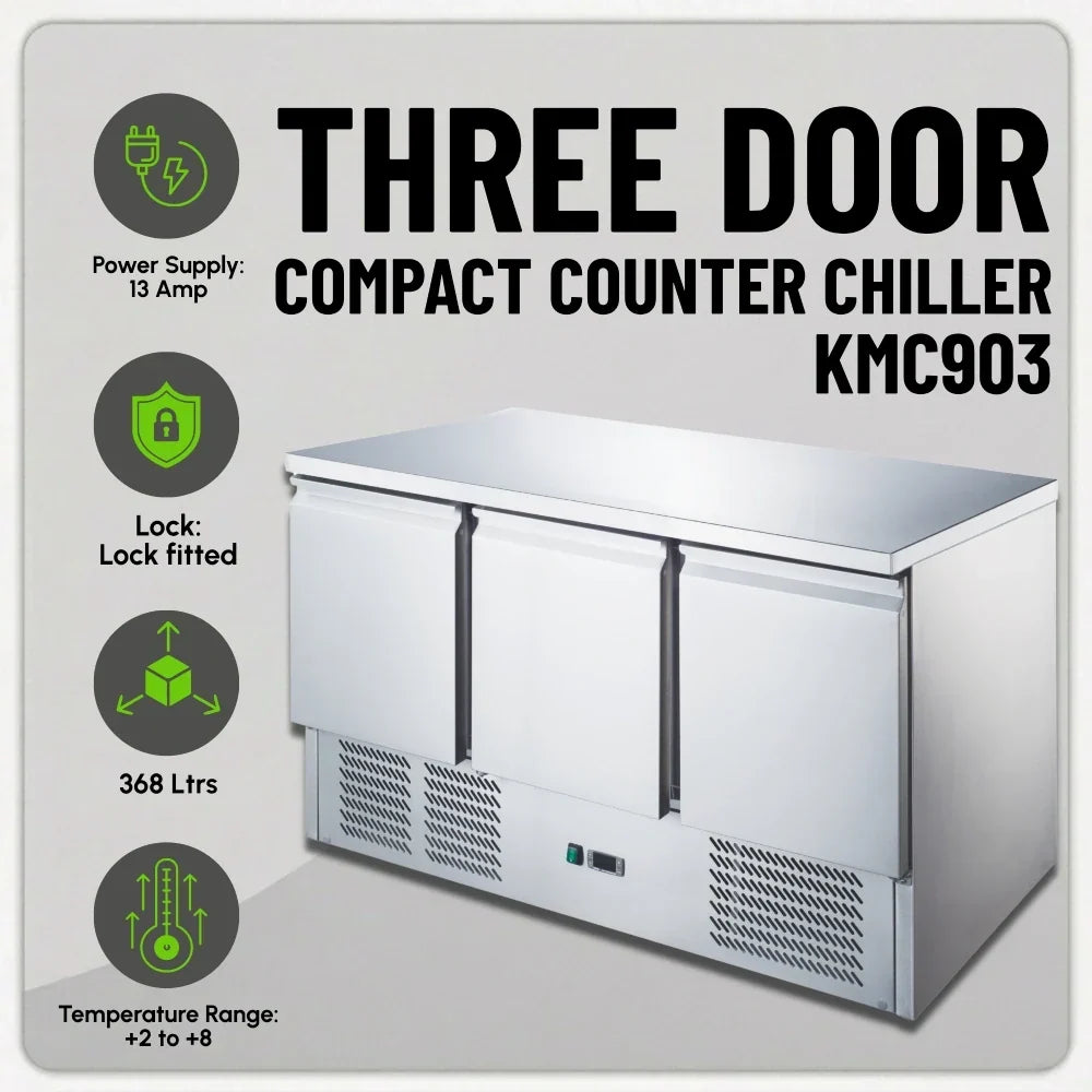 KMC903 3 Door Compact Counter Chiller