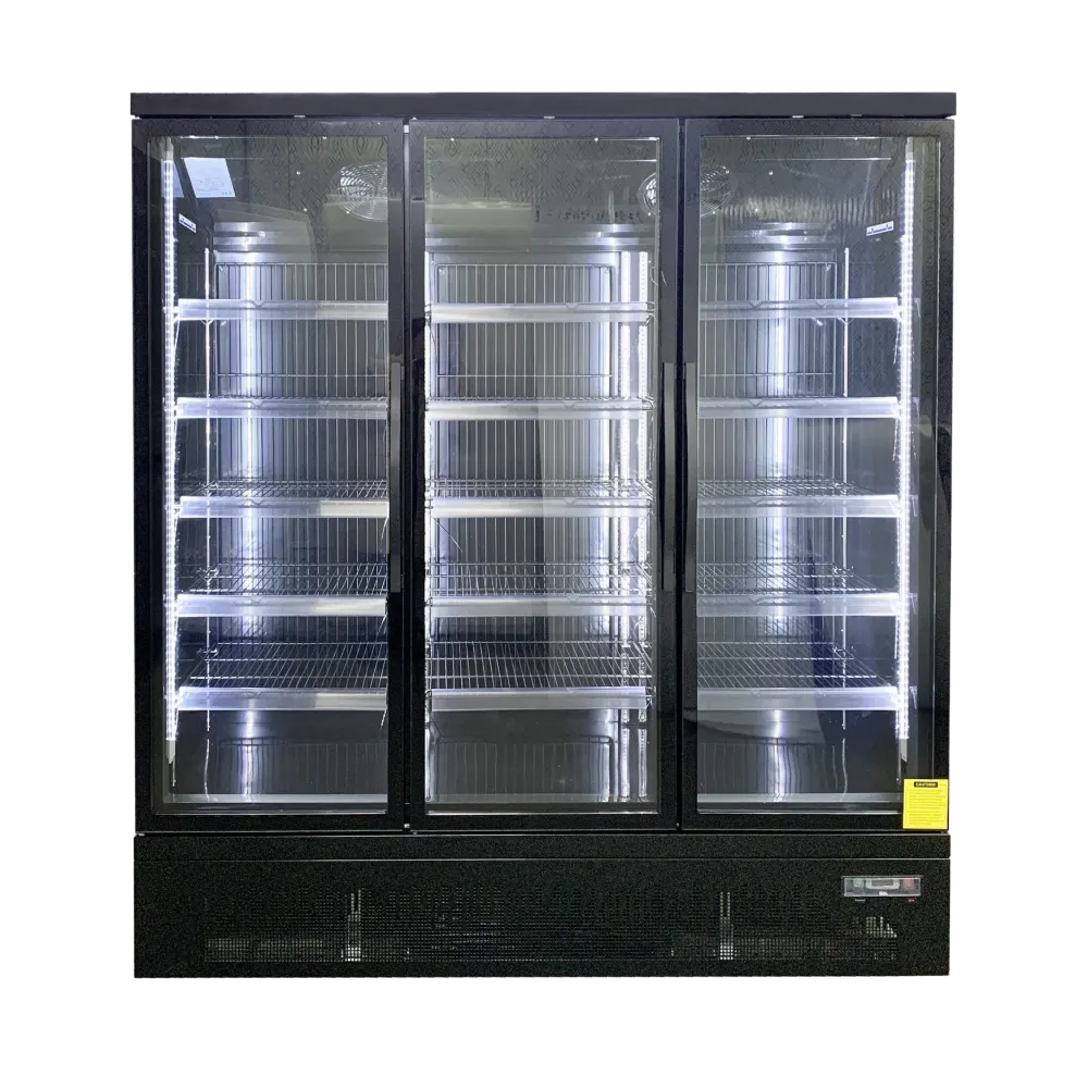 KMF2000 Triple Door Black Upright Display Freezer