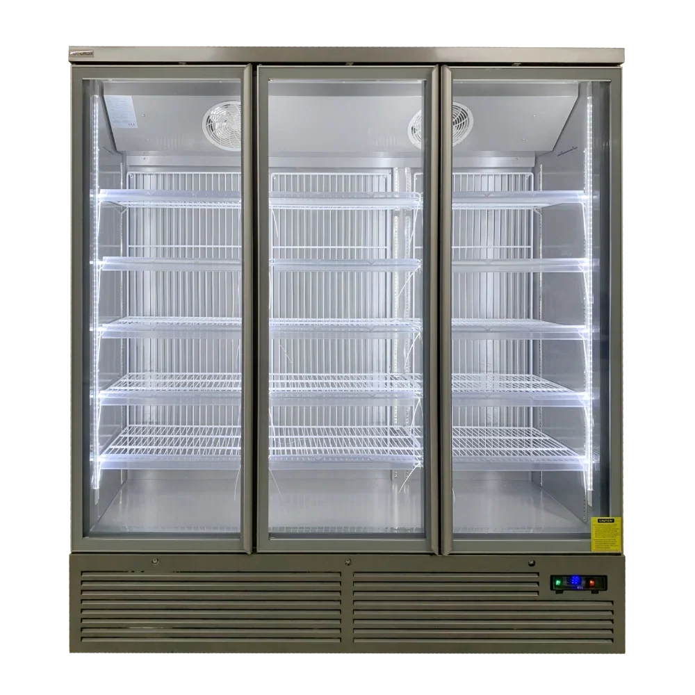 KMF2000 Triple Door Grey Upright Display Freezer