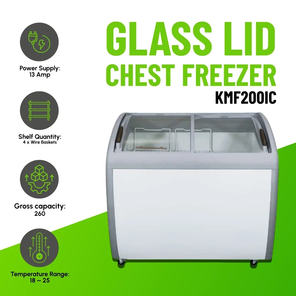 KMF200IC Glass Lid Chest Display Freezer