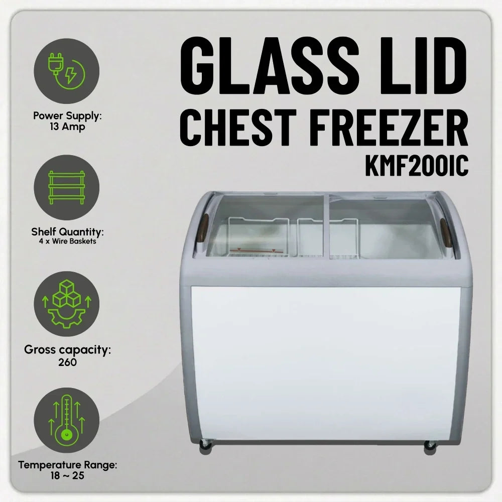 KMF200IC Glass Lid Chest Display Freezer