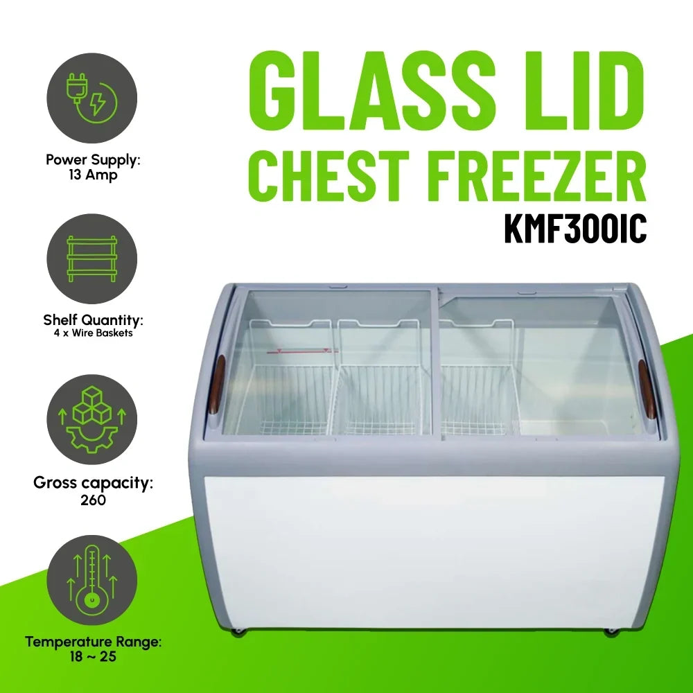 KMF300IC Glass Lid Chest Display Freezer