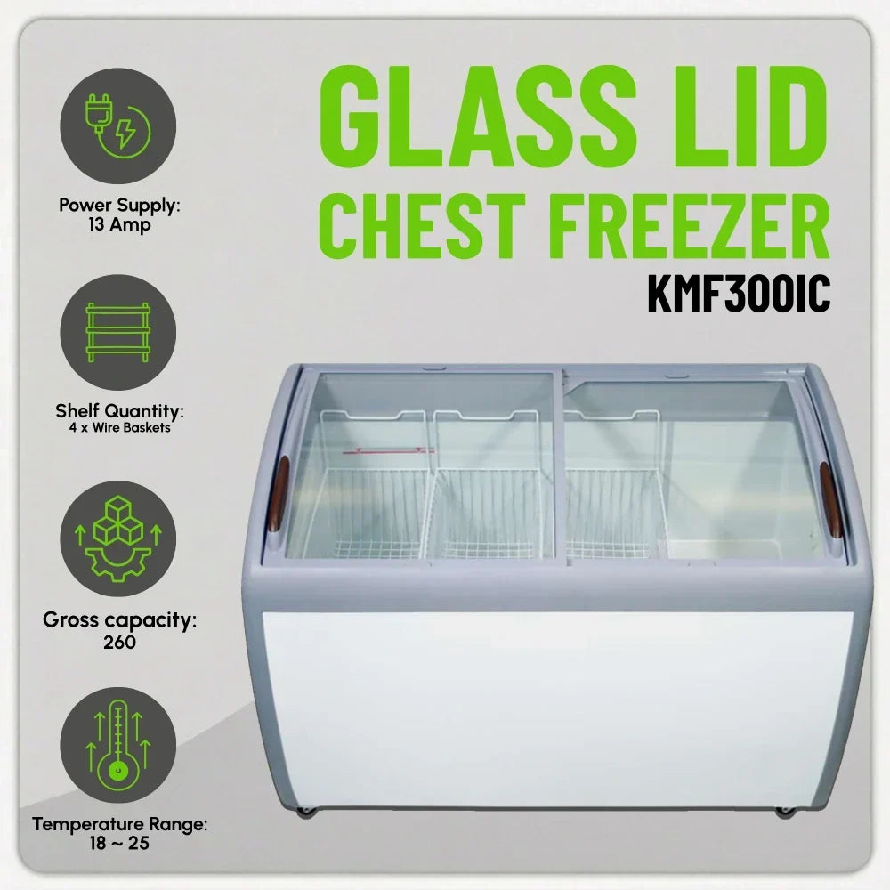 KMF300IC Glass Lid Chest Display Freezer