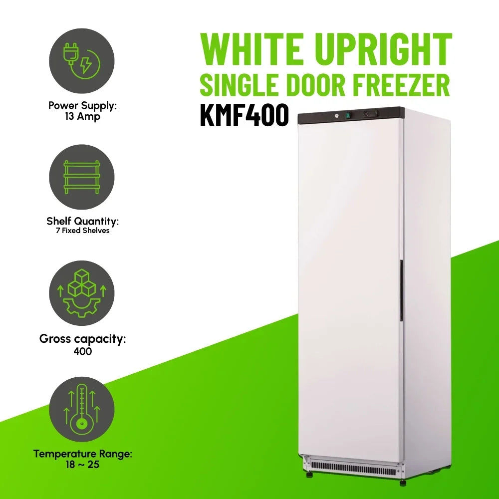 KMF400 Single Door White Upright Freezer