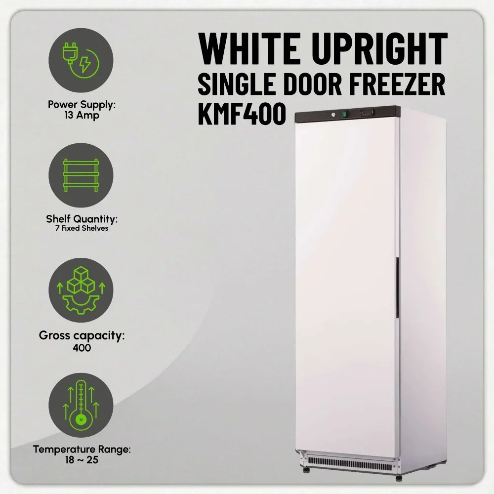 KMF400 Single Door White Upright Freezer