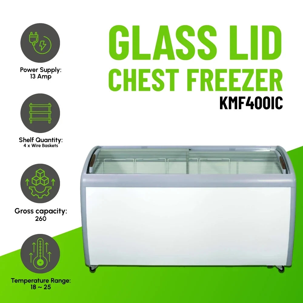 KMF400IC Glass Lid Chest Display Freezer