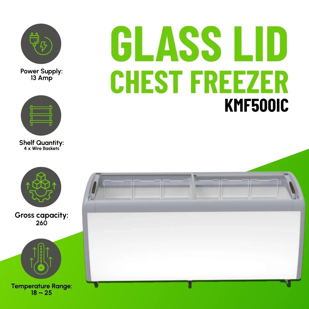 KMF500IC Glass Lid Chest Display Freezer