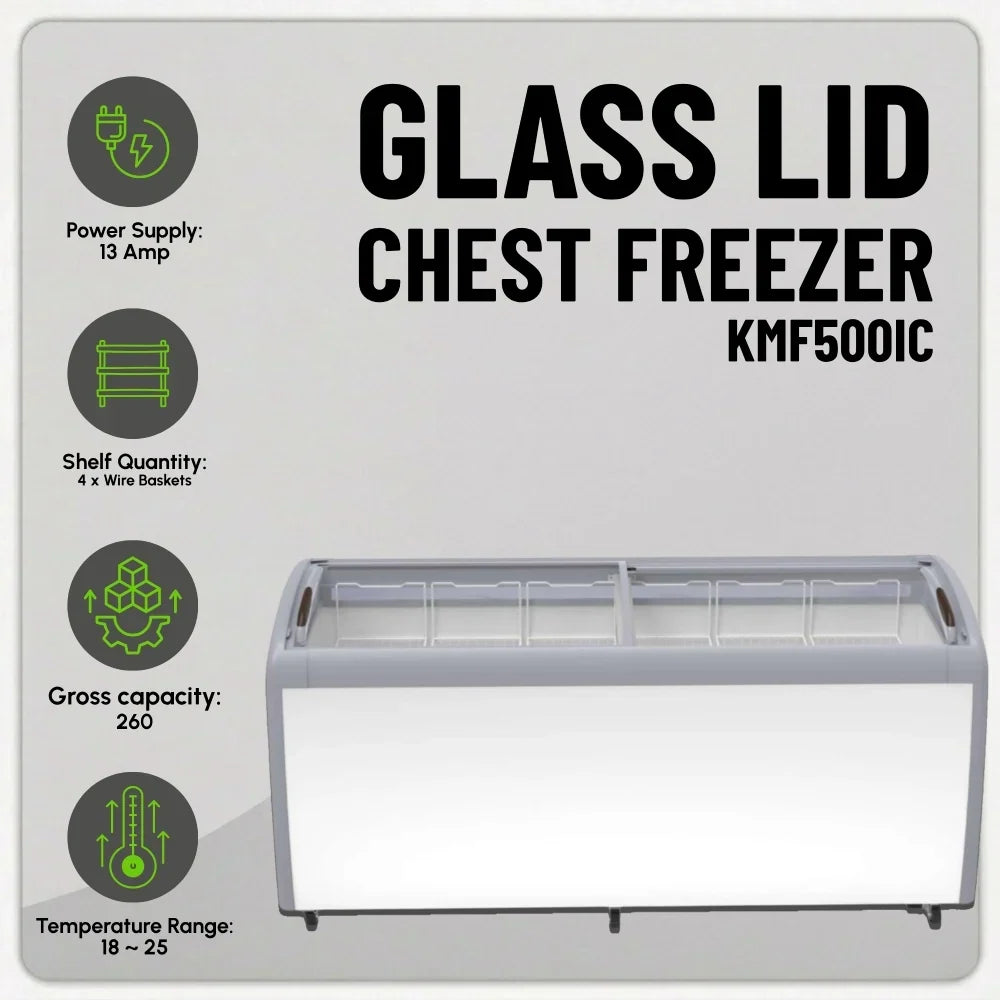 KMF500IC Glass Lid Chest Display Freezer