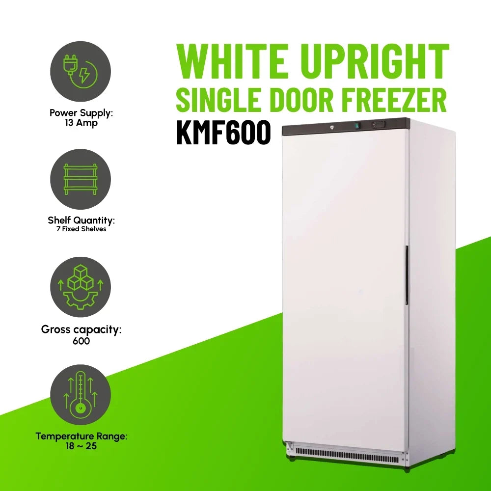 KMF600 Single Door White Upright Freezer