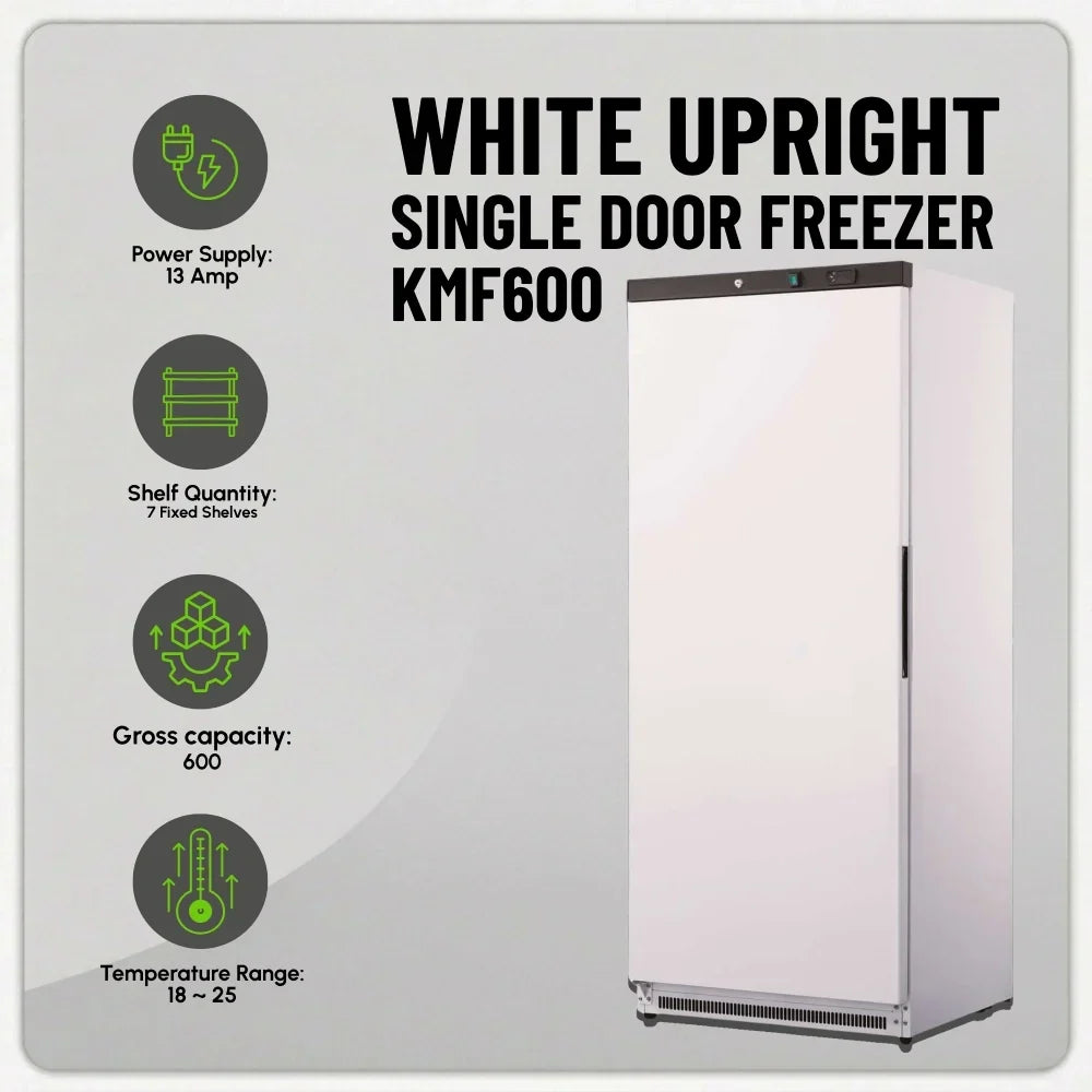 KMF600 Single Door White Upright Freezer