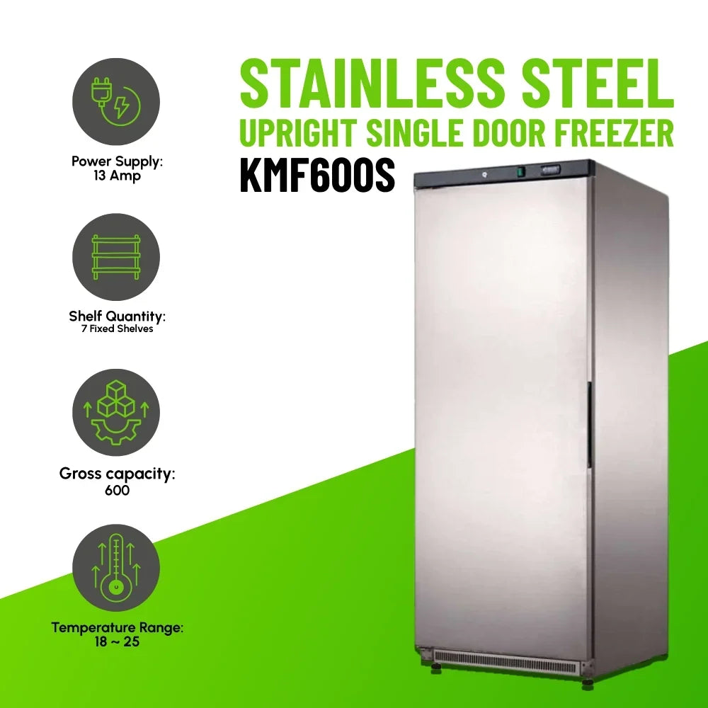 KMF600S Single Door Upright Freezer Stainless-Steel