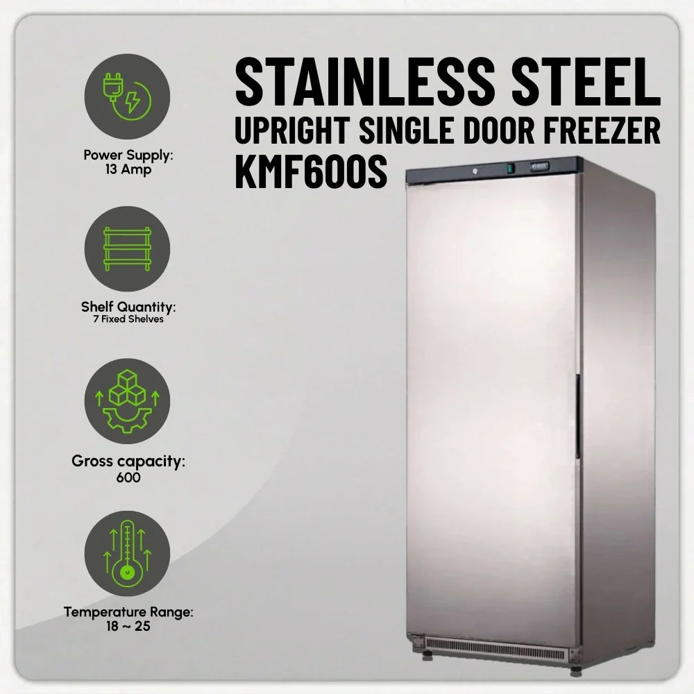 KMF600S Single Door Upright Freezer Stainless-Steel