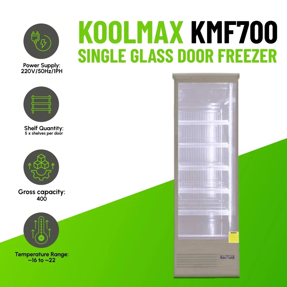 KMF700 Single Door Grey Upright Display Freezer