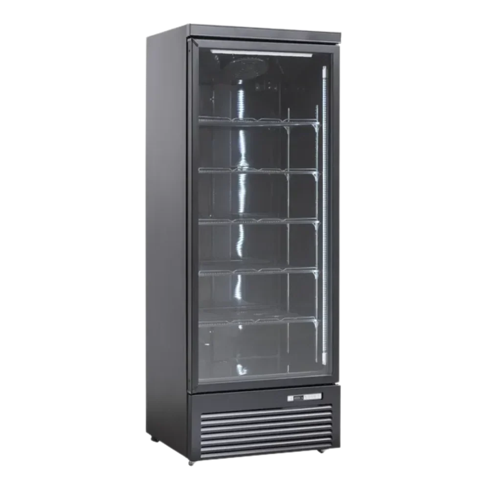 KMF700 Single Door Black Upright Display Freezer