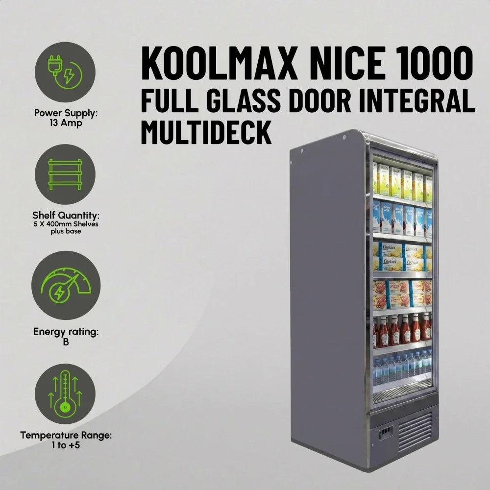NICE 1000 Full Glass Door Integral Multideck Chiller