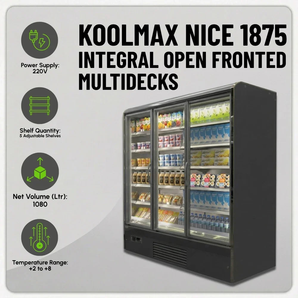 NICE 1875 Full Glass Door Integral Multideck Chiller