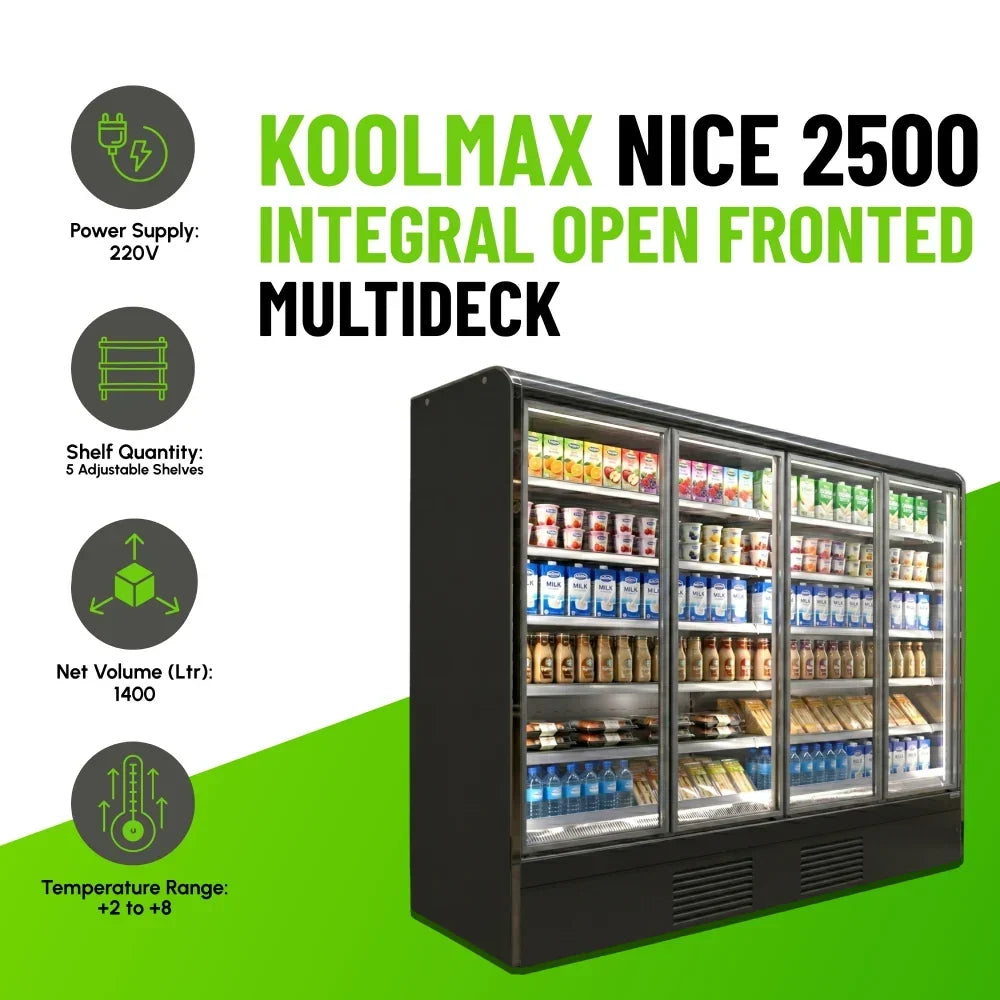 NICE 2500 Full Glass Door Integral Multideck Chiller