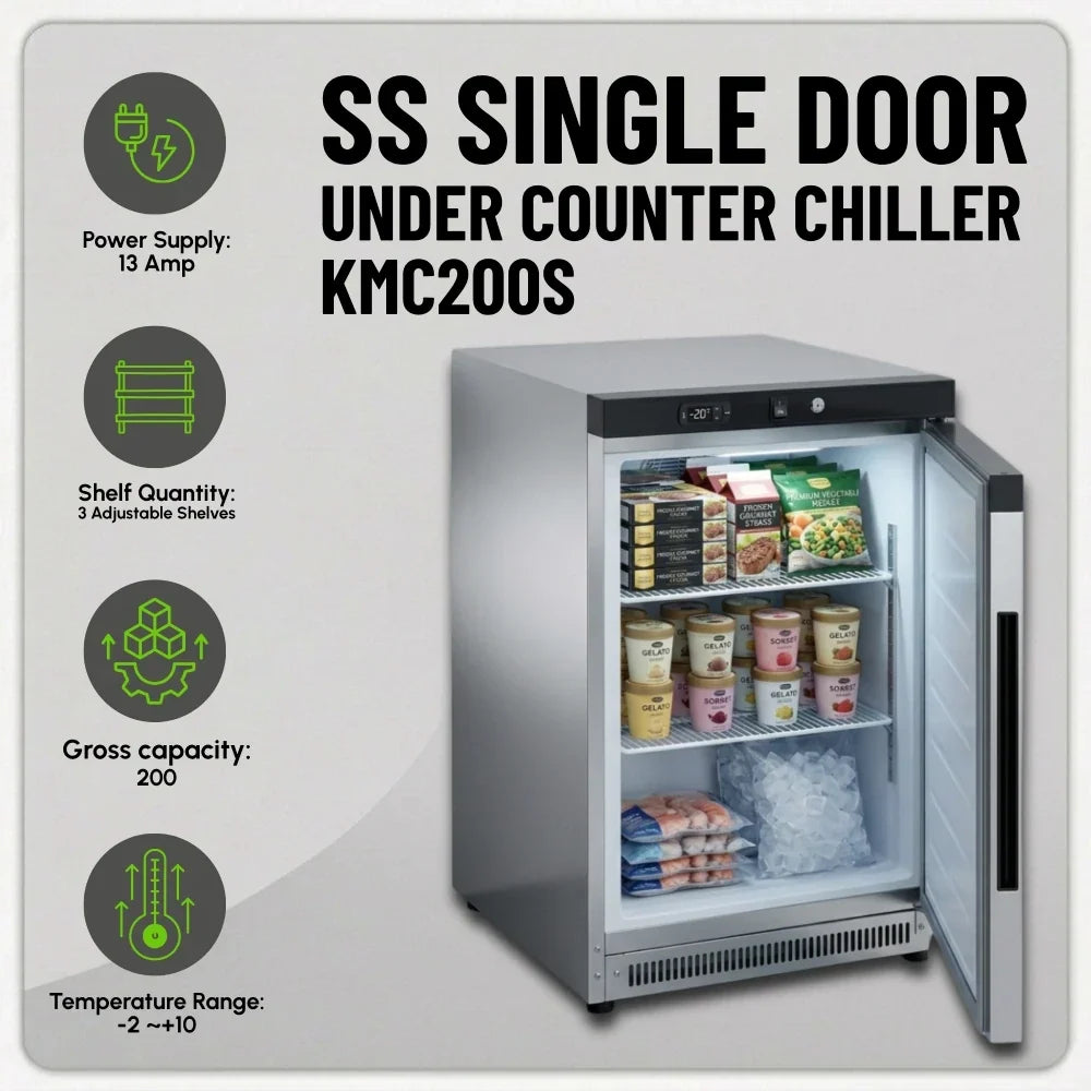 KMC200S Stainless-Steel Under-Counter Chiller